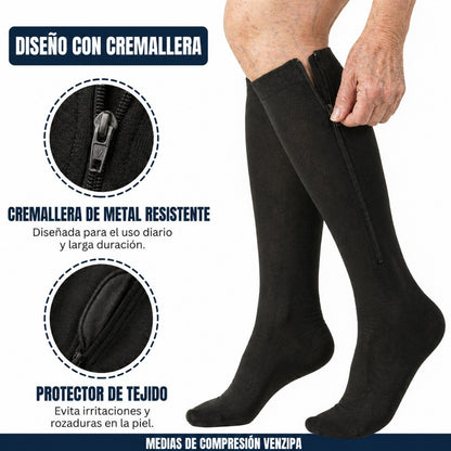Medias de compresión con cremallera fáciles de poner